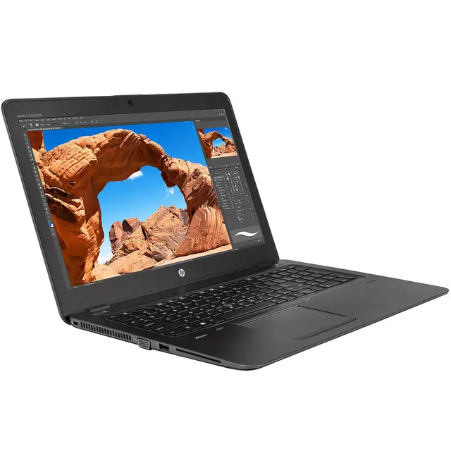 Close-up view of HP ZBook 15 G4 Mobile Workstation - 15.6" FHD Display, Intel Core i7-6700HQ (6th Gen), 16GB RAM, 512GB SSD, NVIDIA Quadro 4GB GDDR5, Bang & Olufsen Audio - Certified Refurbished (6-Month Warranty, Ex-UK Stock)