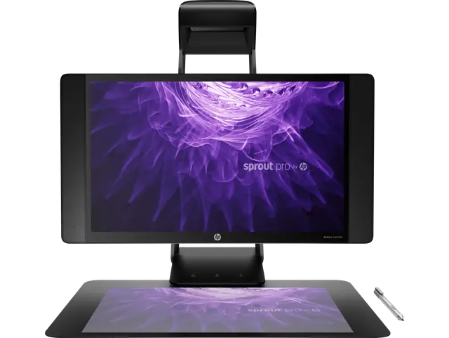 Close-up view of HP Sprout Pro G2 | Intel i7-7700T | 16GB RAM | 512GB SSD | GTX 960M 2GB | B&O Audio | 3D Scanning Station